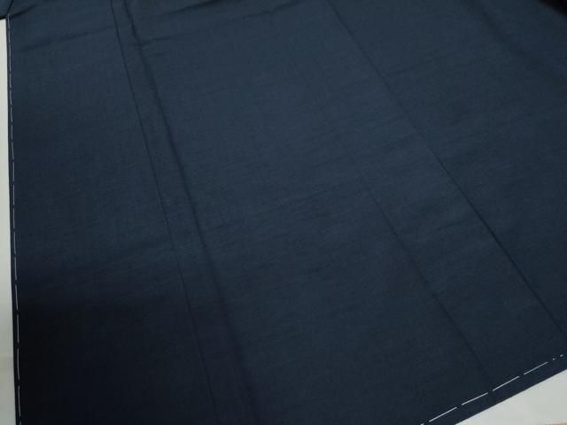 平和屋着物○男性 紬 アンサンブル 色無地 留紺色 キングサイズ 正絹
