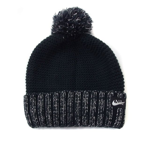 ナイキ NIKE 国内正規品 シーズナル ビーニー ニット帽 ボンボン ポンポン ONE ブラック 黒 /FT1