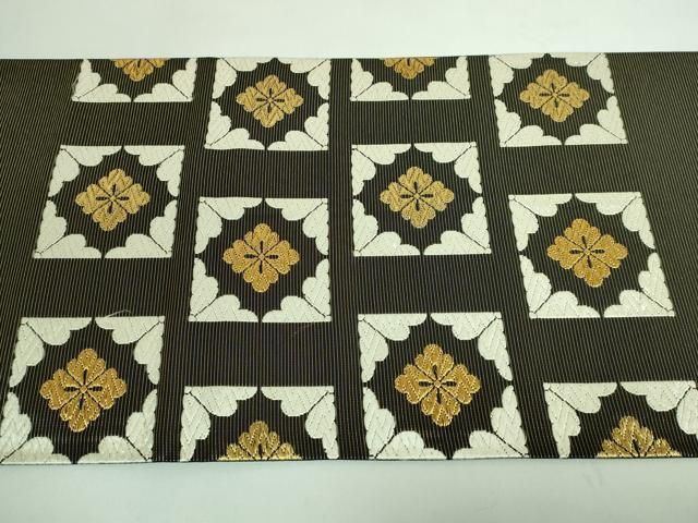 平和屋着物□極上 西陣 河合康幸謹製 六通柄袋帯 唐織 亀甲花文 金糸