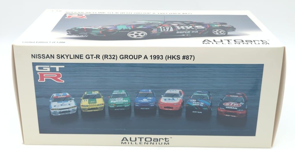 AUTOart 1|18 MILLENNIUM NISSAN SKYLINE GT-R R32 GROUP A 1993 HKS 87 89380
