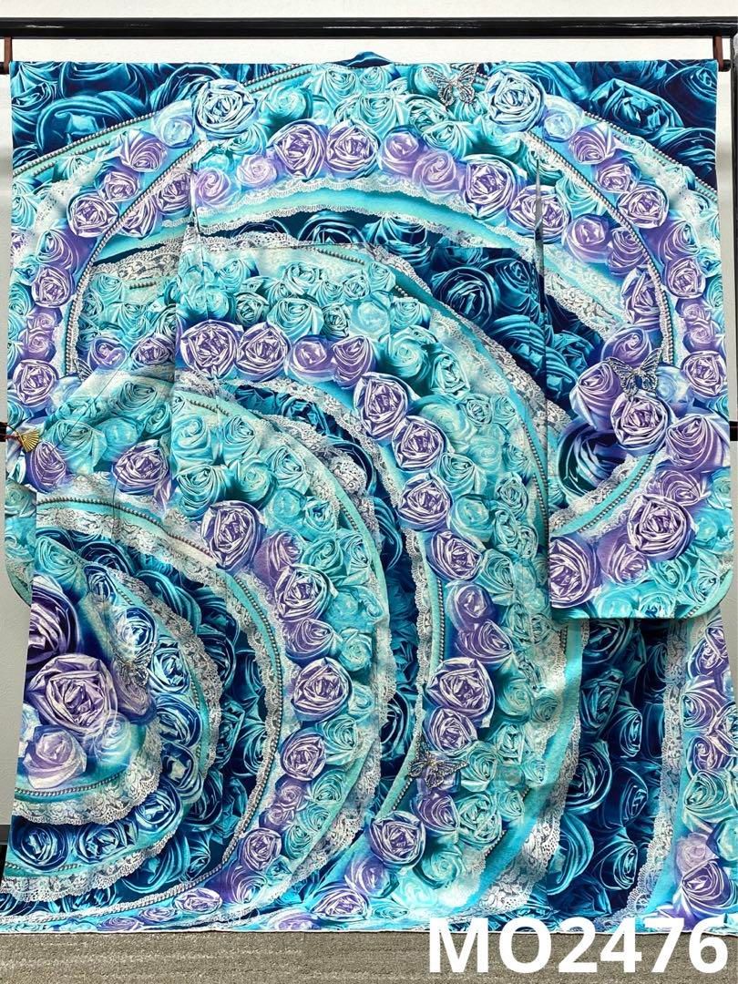 振袖 豪華 銀通し ストーン 紋意匠 薔薇尽くし 総柄 レース柄 身丈173cm