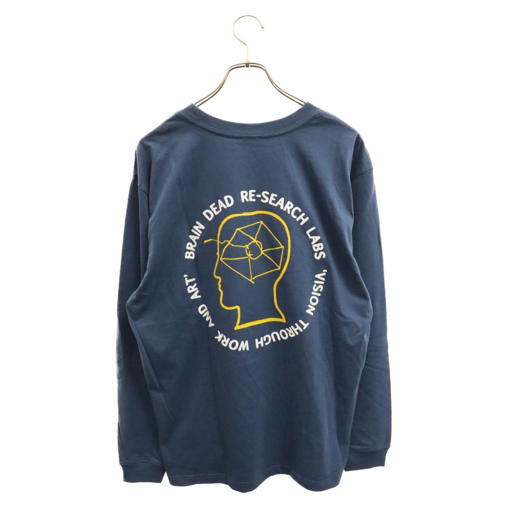 THE NORTH FACE ザノースフェイス 19AW×Brain Dead L/S Tee ブレインデッド ロゴプリント長袖Tシャツ ネイビー The North Face x Brain Dead L/S Tee Blue Men's - FW19 - US