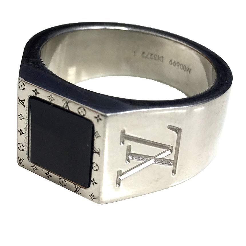 ルイヴィトン LOUIS VUITTON 指輪 メンズ オニキスリング M00699 Lサイズ シルバー アクセサリー aq11783