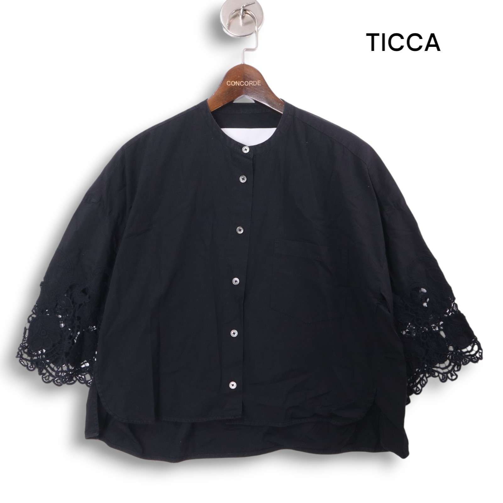 TICCA ティッカ 春夏☆ 袖レース 7分袖 ブラウス シャツ オーバー 