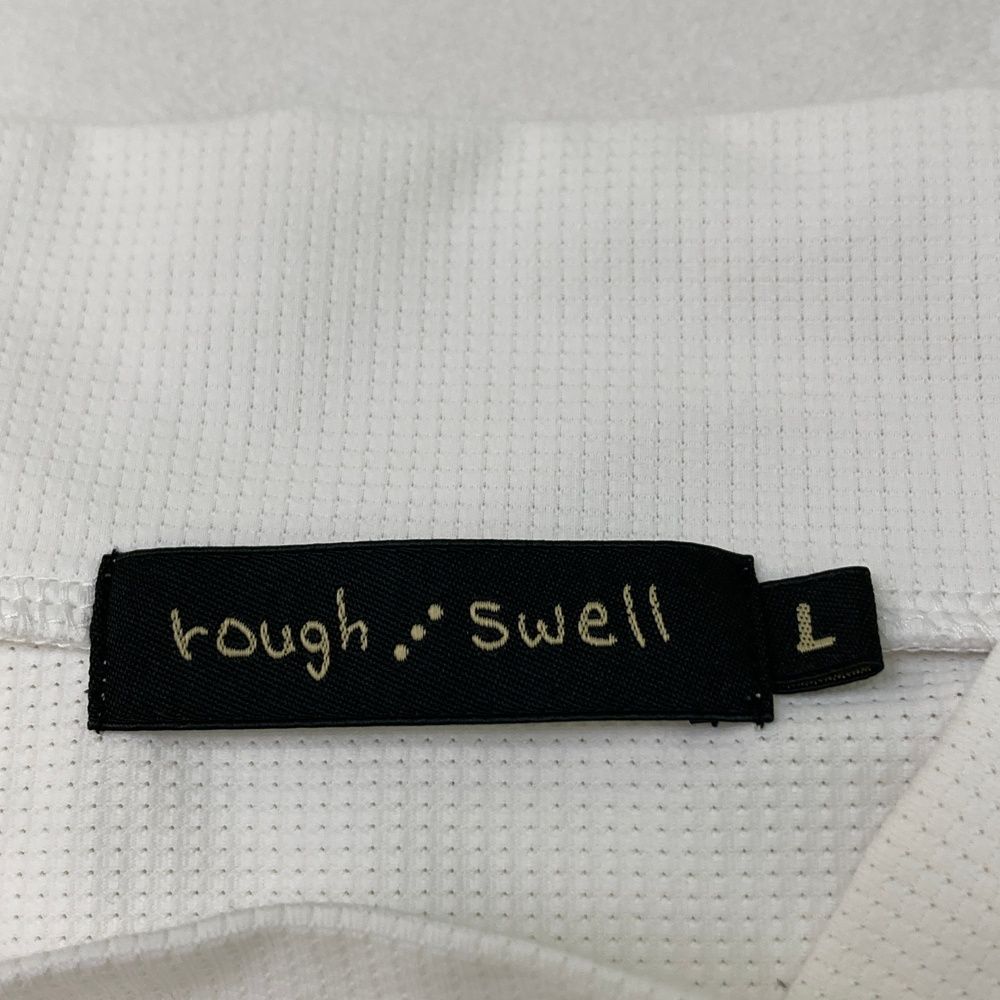 サイズ：L ROUGH&amp;SWELL ラフアンドスウェル  ハイネック 半袖Tシャツ ドットエアー  ホワイト系 [240101492768] ゴルフウェア メンズ ストスト ROUGH&SWELL ラフアンドスウェル ハイネック 半袖Tシャツ