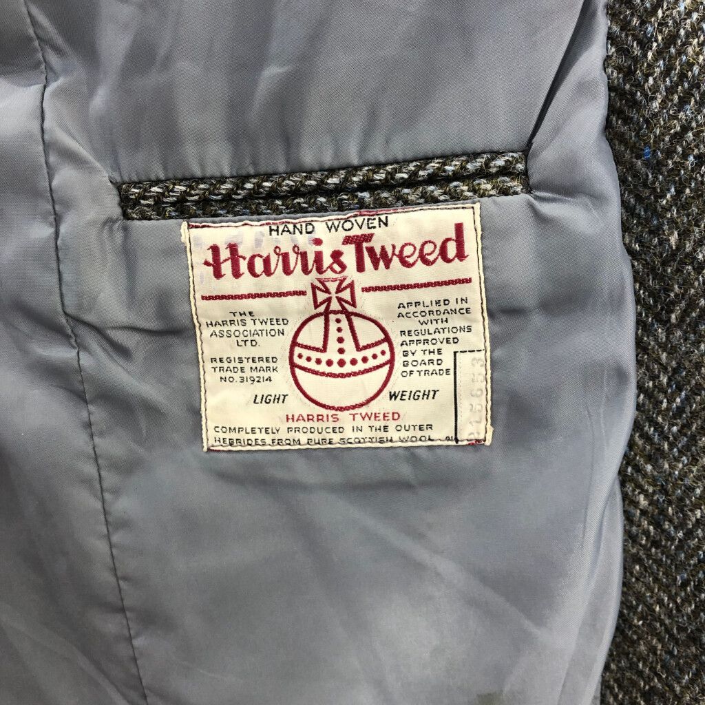 60年代 イングランド製 Harris Tweed ハリスツイード ヘリンボーン テーラードジャケット ヴィンテージ (メンズ S) 中古 古着 Q7894