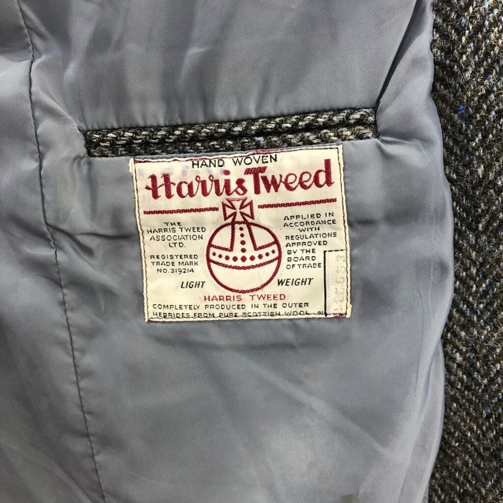 【極美品】1960年代 ハリスツイード テーラードジャケット ヘリンボーン 60年代 イングランド製 Harris Tweed ハリスツイード ヘリンボーン