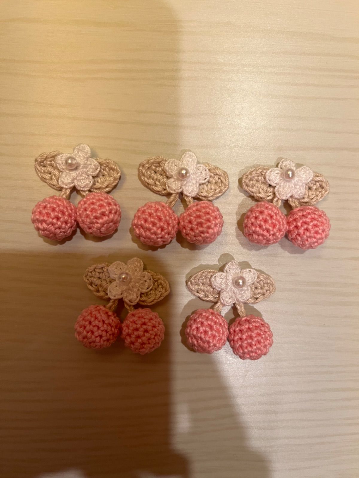 あみぐるみ さくらんぼモチーフ レース編み さくらんぼ＆りんご＆ミニ