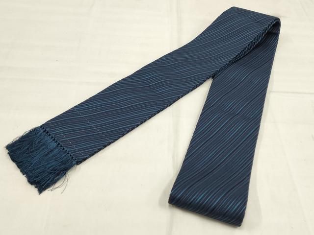 平和屋着物男性　角帯　斜縞　正絹　逸品　AAAP9170pf