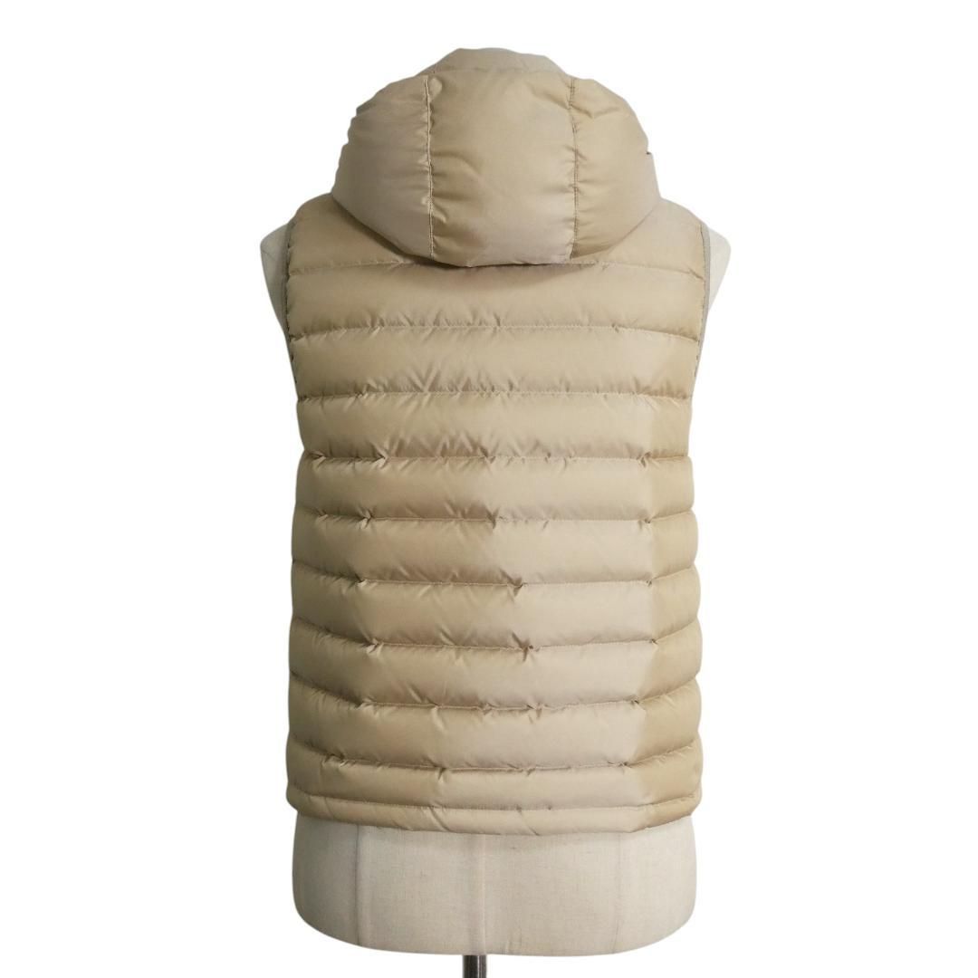 極美品 DOUBLE STANDARD CLOTHING ダブルスタンダードクロージング タフタ ダウンベスト 2WAY フード ストレッチ ベージュ サイズ36 レディース