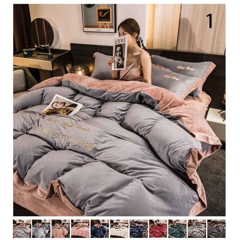布団カバーセット ダブル フランネル 冬用 ふわふわ 掛け布団カバー シーツカバー フリース素材 暖かい フラットシーツ フランネル 保温 防寒