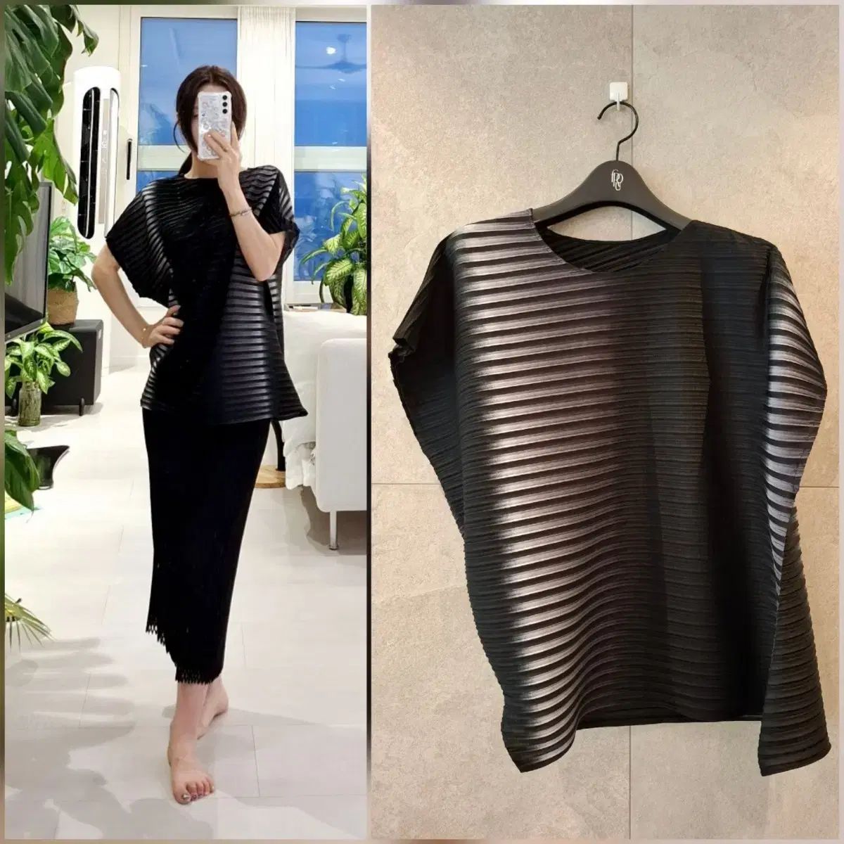 プリーツプリーズ✨イッセイミヤケ【3/Ｌ】変形トップス　ブラウス　アシンメトリー ISSEY MIYAKE(イッセイミヤケ) アシンメトリー トップス PLEATS