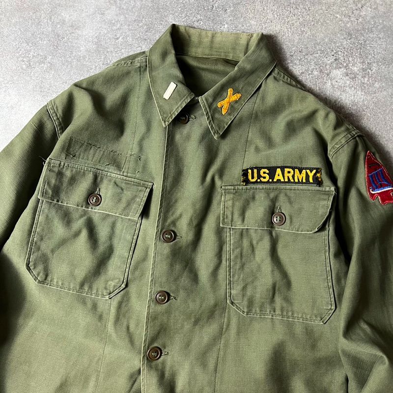 50s アメリカ軍 ユーティリティシャツ OG-107 【最初期】 50s US ARMY ユーティリティシャツ 筒袖1st Type 前期 OG 107 COT