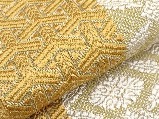 平和屋本店■極上　1897年創業 名門岡野 本場筑前博多織 千年工房　八寸名古屋帯　吉祥花文　逸品　未使用　CYAA2235s5 平和屋本店□極上 1897年創業 名門岡野 本場筑前博多織 千年工房 八寸