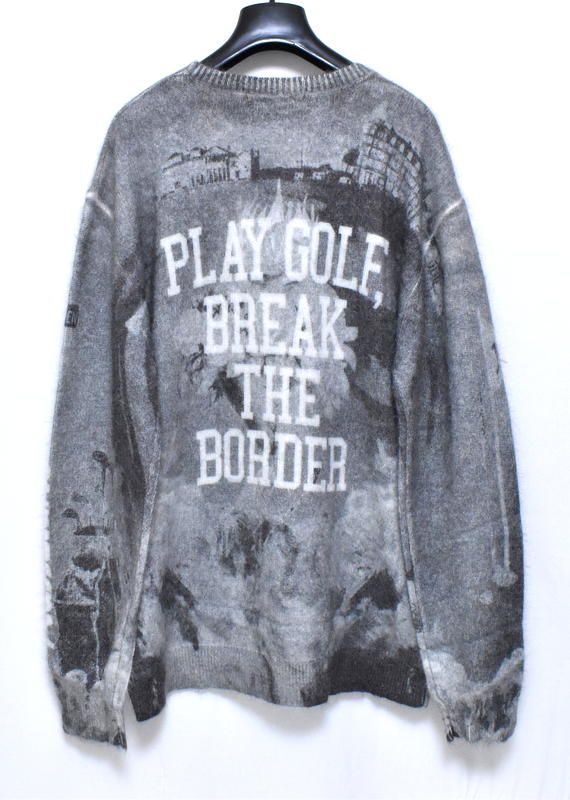 ラッセルノ ゴルフ グラフィック ニット セーター 5 L 6 XL RS-2240503 ブラック Russeluno Golf