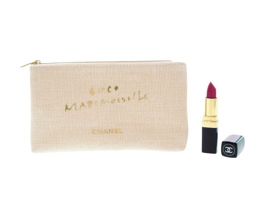 シャネル ノベルティ コスメポーチ ココマドモアゼル COCO MADEMOISELLE  麻素材 CHANEL  PARFUMS【New 新品】