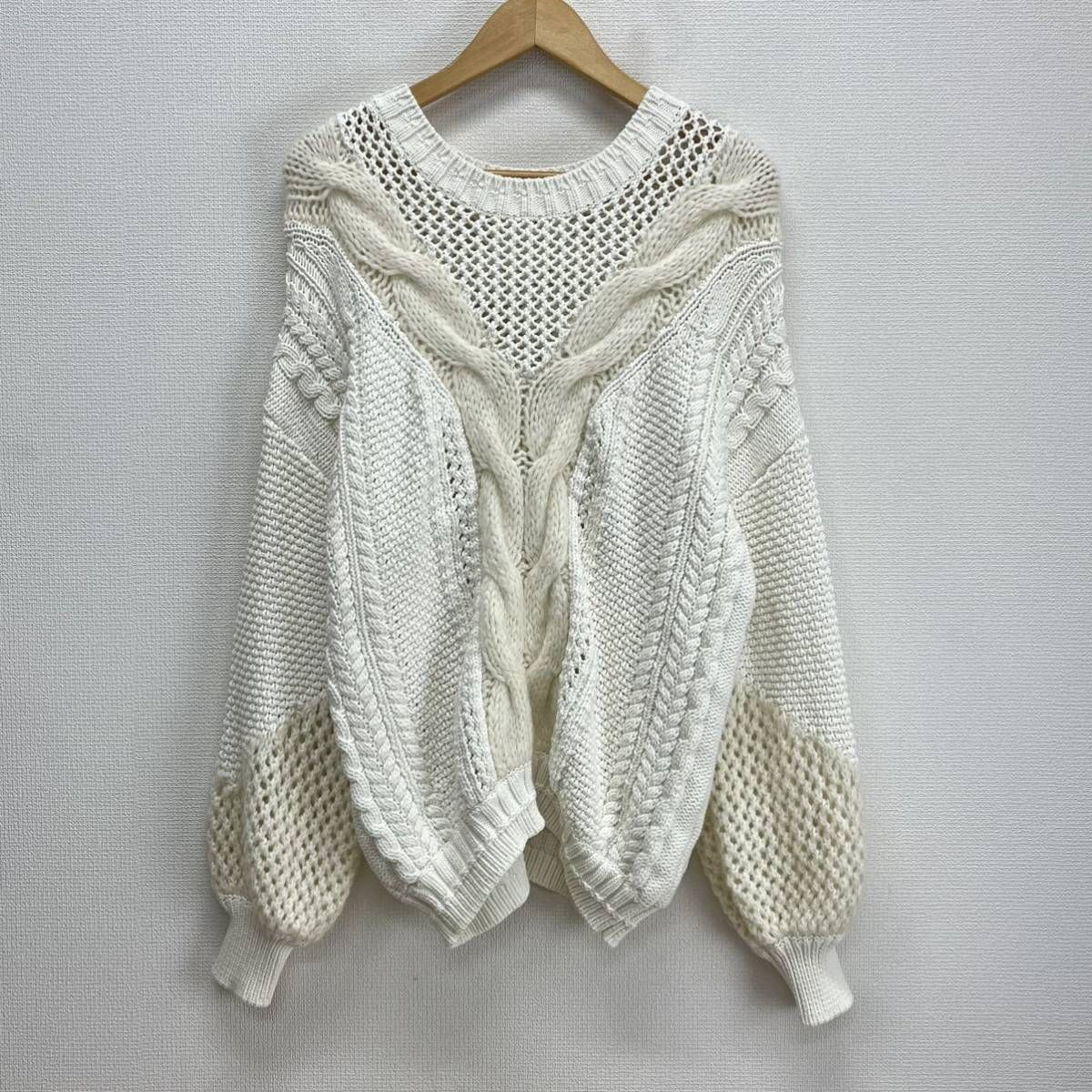 AMERI アメリ 01020131100 TWIN YARN CABLE KNIT ケーブル ニットセーター F 10110762 - メルカリ