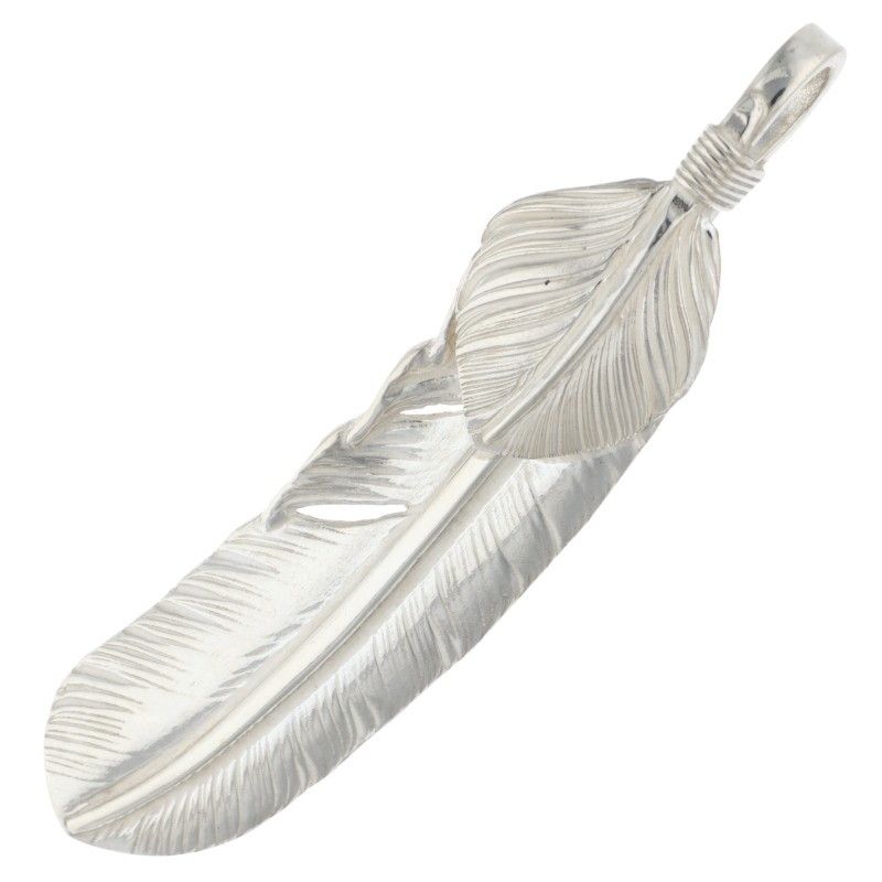 ゴローズ 上銀特大フェザー 右向き ネックレストップ メンズ 特大