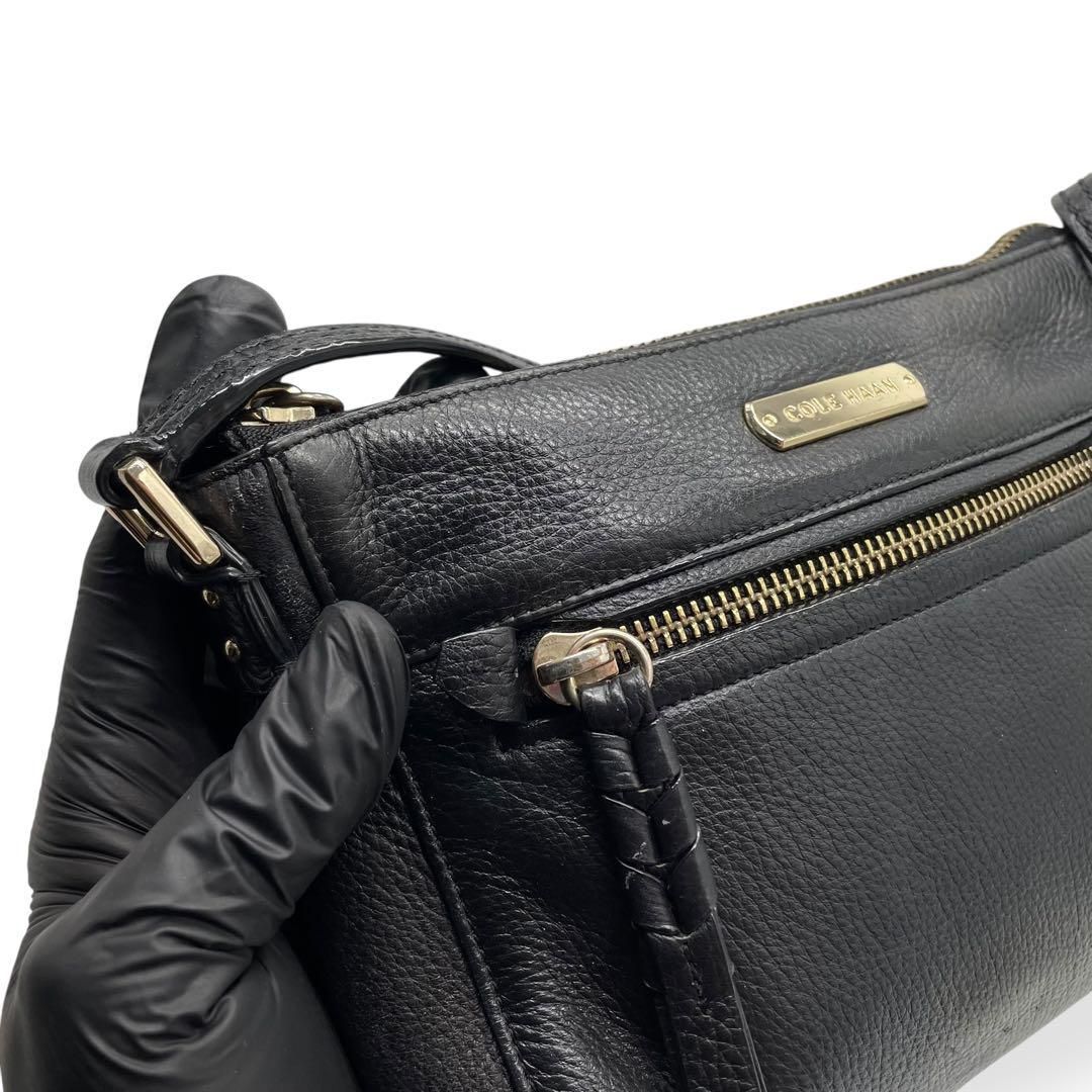 COLE HAAN コールハーン レザーショルダーバッグ ブラック メッセンジャ Cole Haan - コールハーン／COLE HAAN バッグ ショルダーバッグ