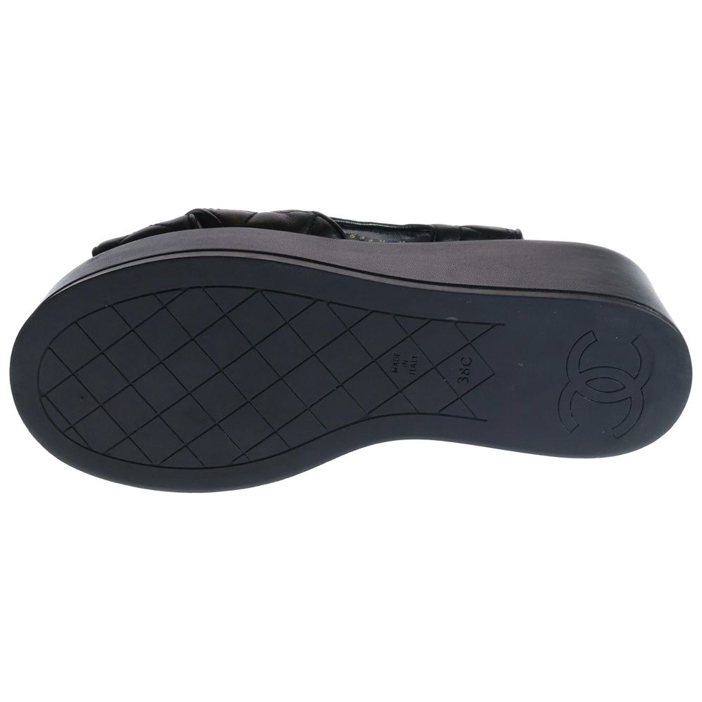 CHANEL (シャネル) ココマーク ラムスキン ウェッジソール サンダル