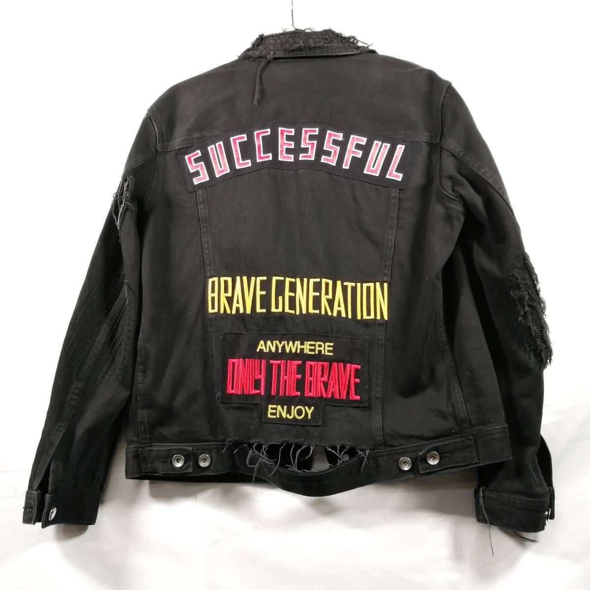 DIESEL Black More Noise Denim Jacket size S デストロイ加工 