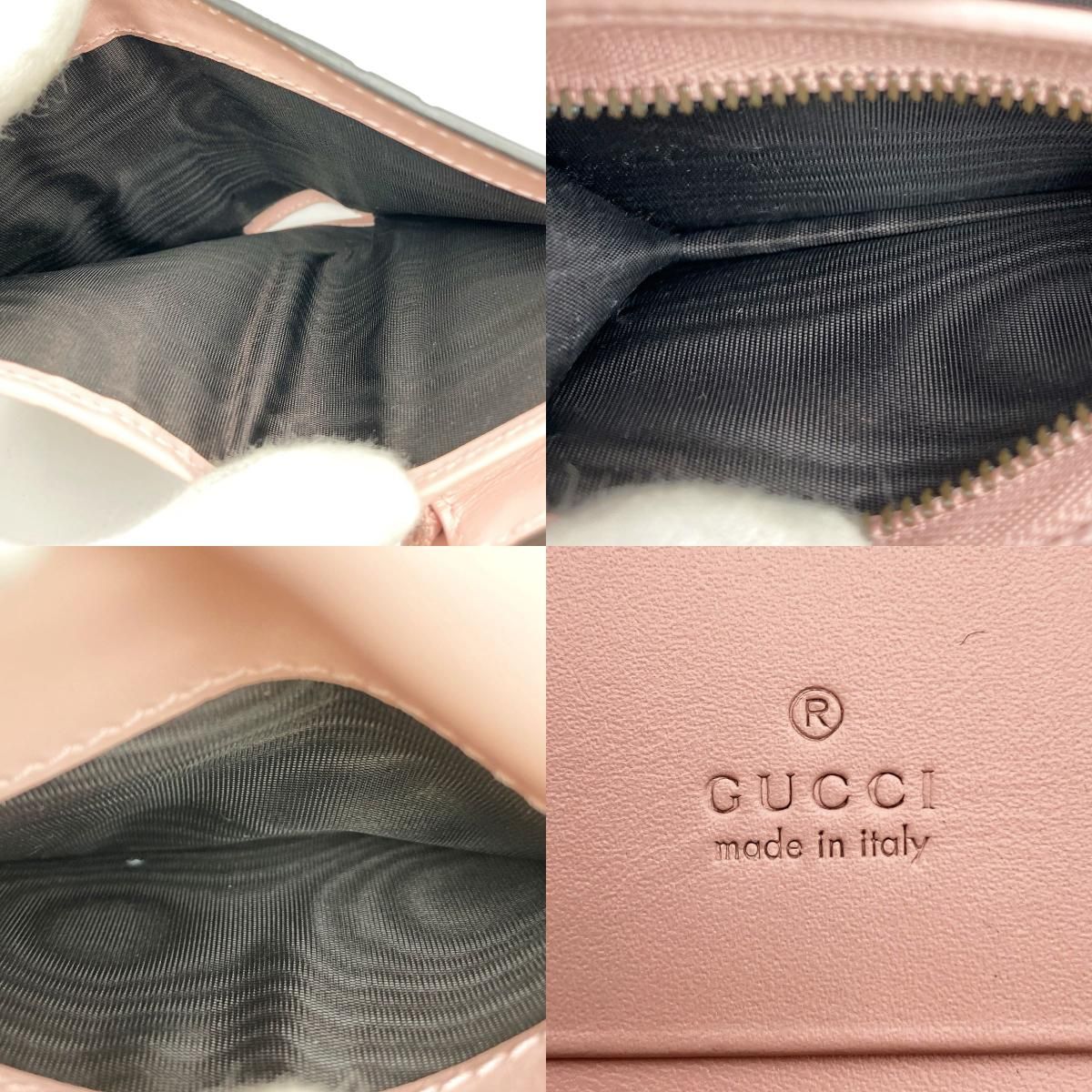 美品 GUCCI グッチ グッチシマ キャットヘッド 猫 二つ折り財布 財布