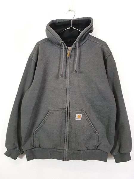 古着 Carhartt 裏地 メッシュ ヘビー スウェット ジップ パーカー 