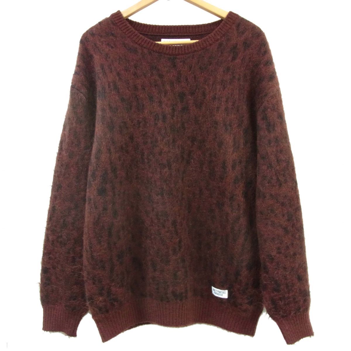 定価42,900円 22FW◇WACKO MARIA ワコマリア レオパード モヘア クルー 