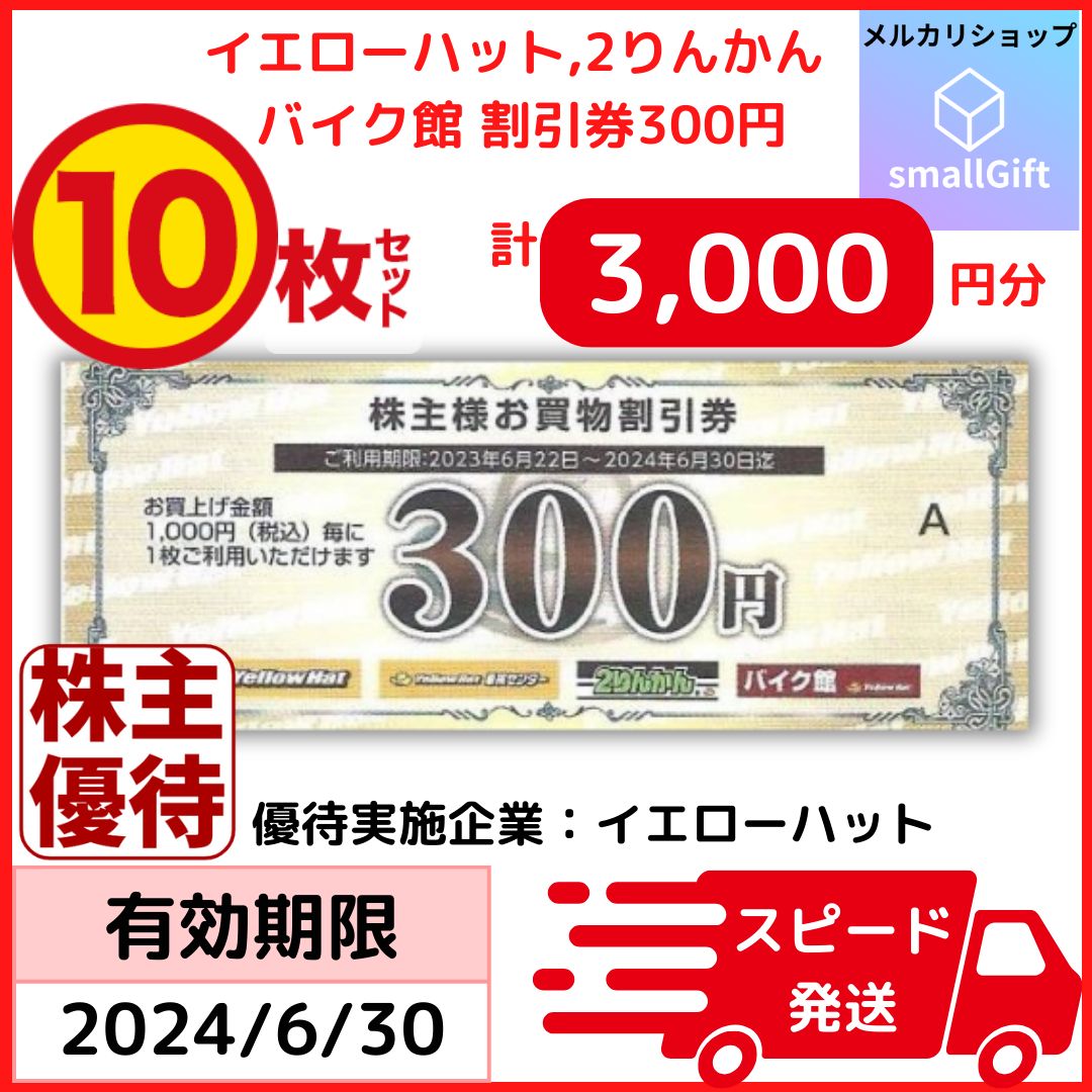 イエローハット 株主優待 お買い物割引券 3000円分 / イエローハット 2  