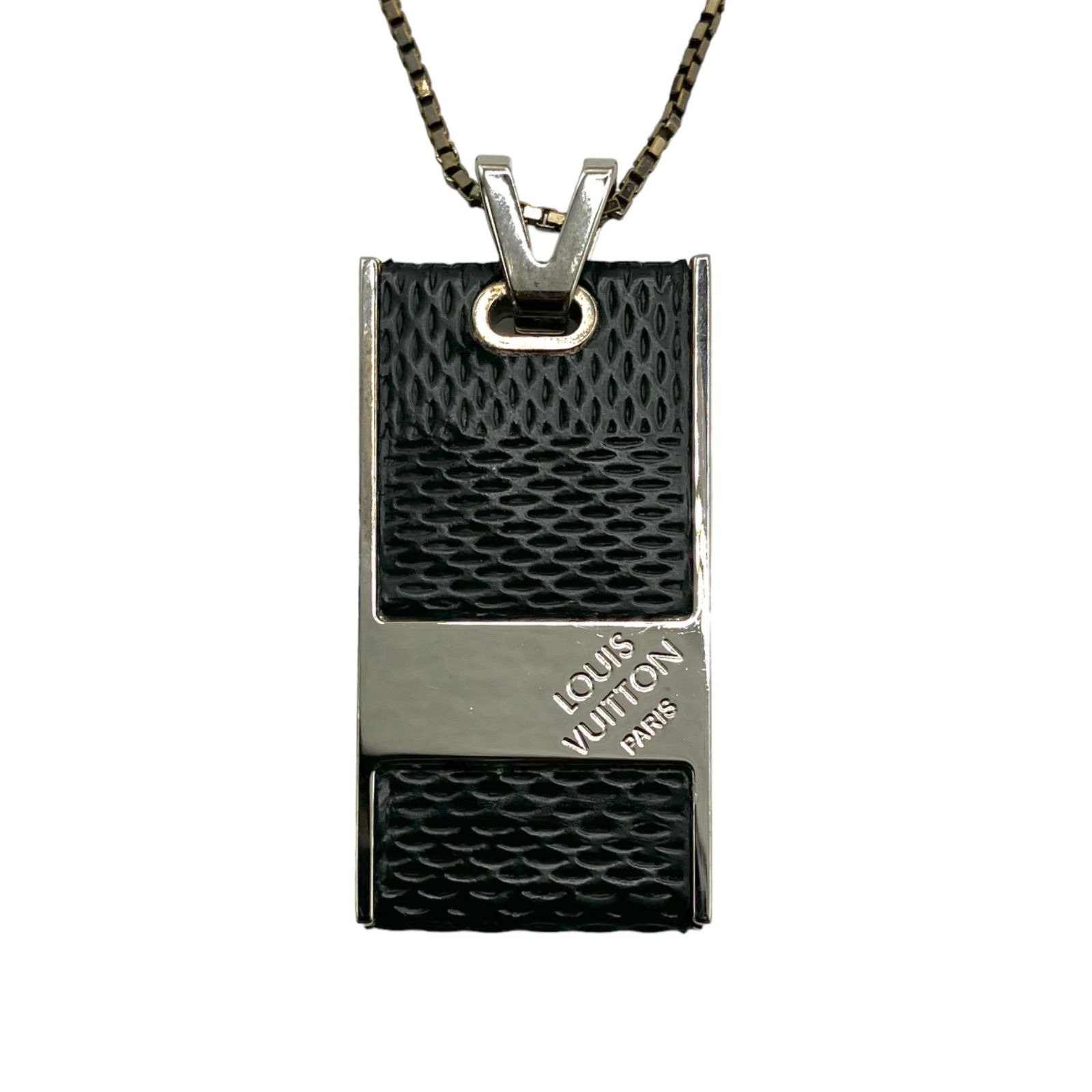 LOUIS VUITTON ネックレス パンダンティフ ダミエ グラフィット 美品きれいです⭐️LOUIS VUITTON】 ルイヴィトン ダミエ グラ