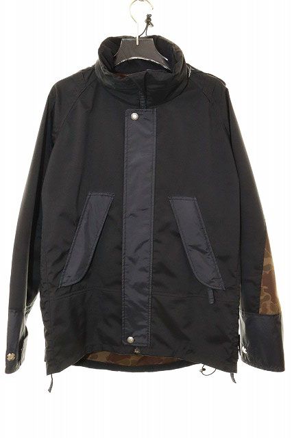 アイ ジュンヤワタナベマン コムデギャルソン ジュンヤマン eye JUNYA WATANABE MAN 19SS ナイロンリップ ラミネートジャケット XS WC-J017 カモ柄 ブラック 【ブランド古着ベクトル】【中古】241026