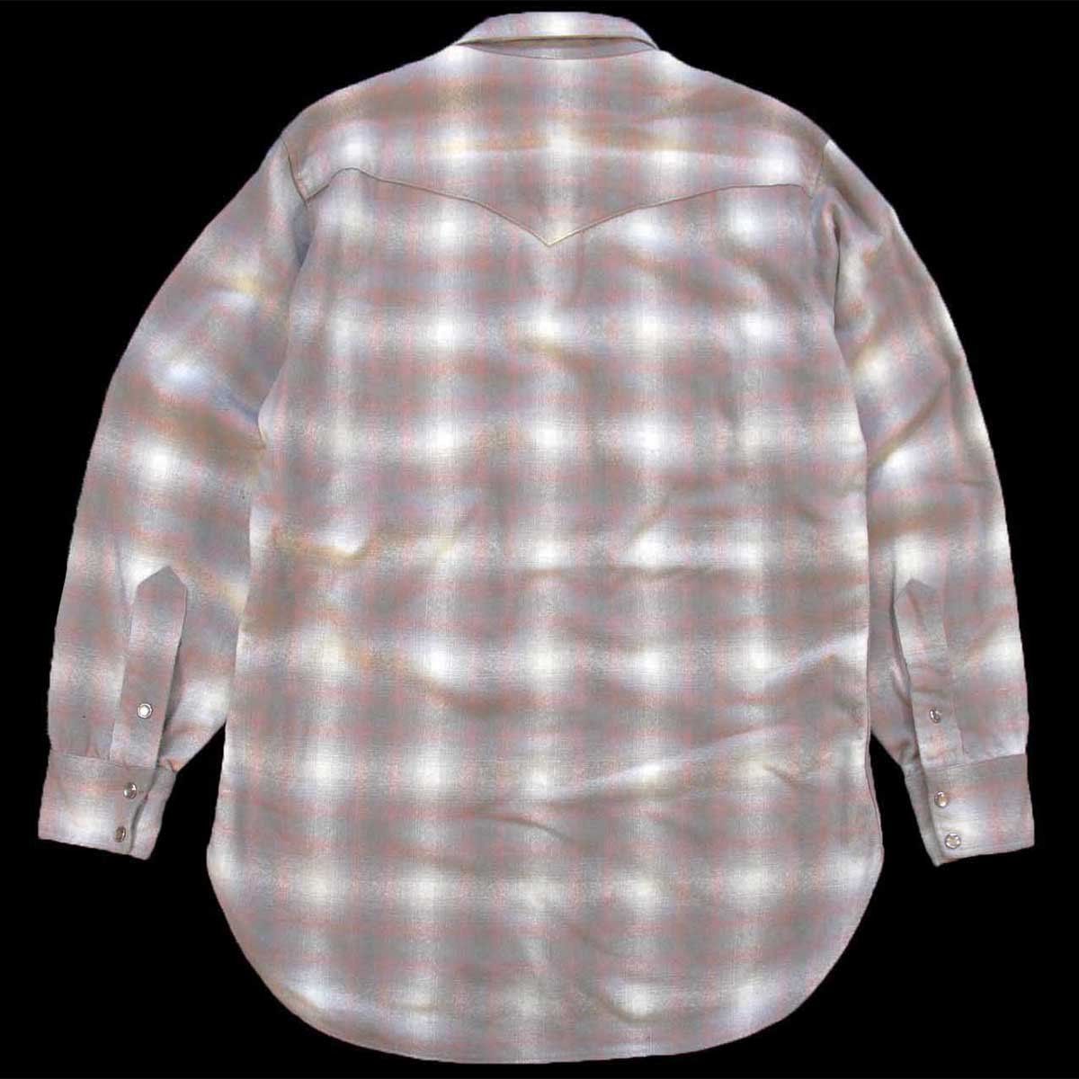 0s PENDLETONペンドルトン オンブレチェック ウール ウエスタンシャツ M ビンテージ シャドー カントリー