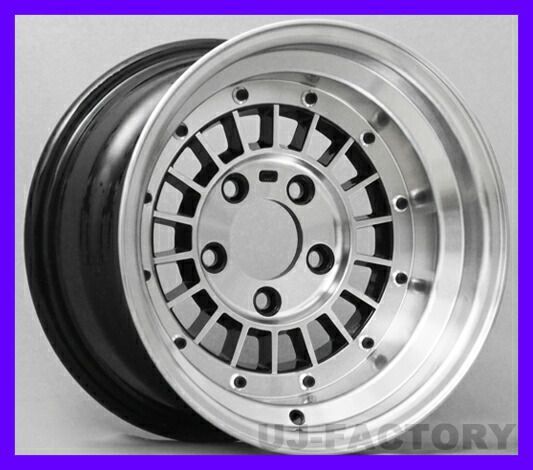 【即納】【全国送料無料】 限定版 フォーカスレーシング 14×8.0/-13 114.3-5H/ブラックu0026ポリッシュ×2本　旧車　FOCUS RACING　5穴【代引不可】