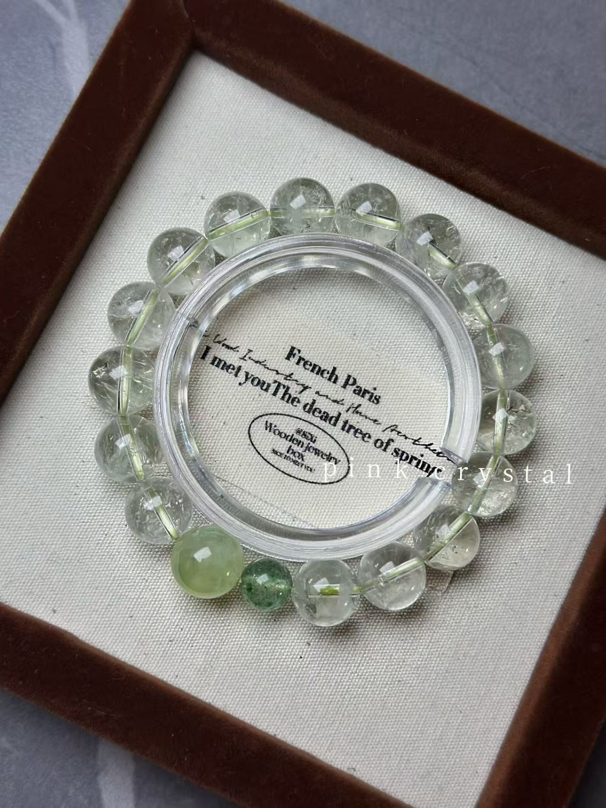 天然グリーンクォーツ＆プレナイト パワーストーンブレスレット 癒し・調和・開運 天然グリーンクォーツ＆プレナイト パワーストーンブレスレット