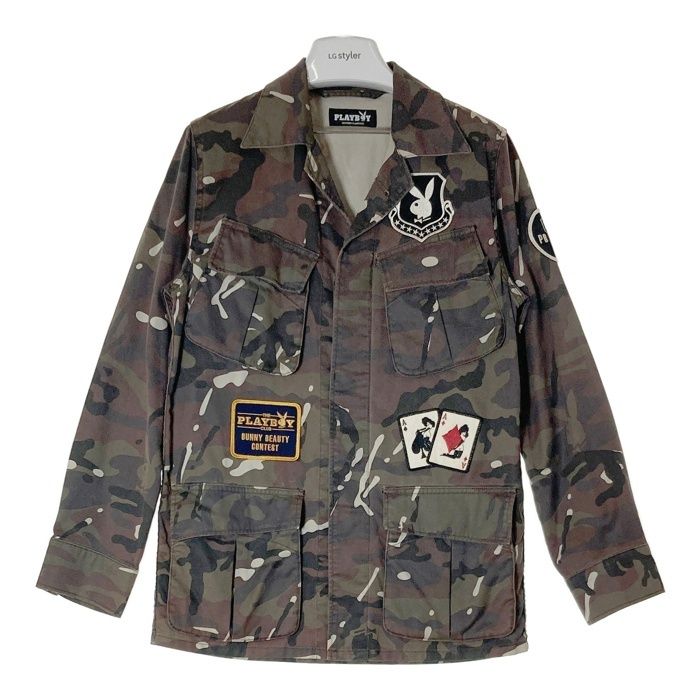 HYSTERIC GLAMOUR ヒステリックグラマー×PLAYBOY ファティーグジャケット 迷彩 グレー sizeS