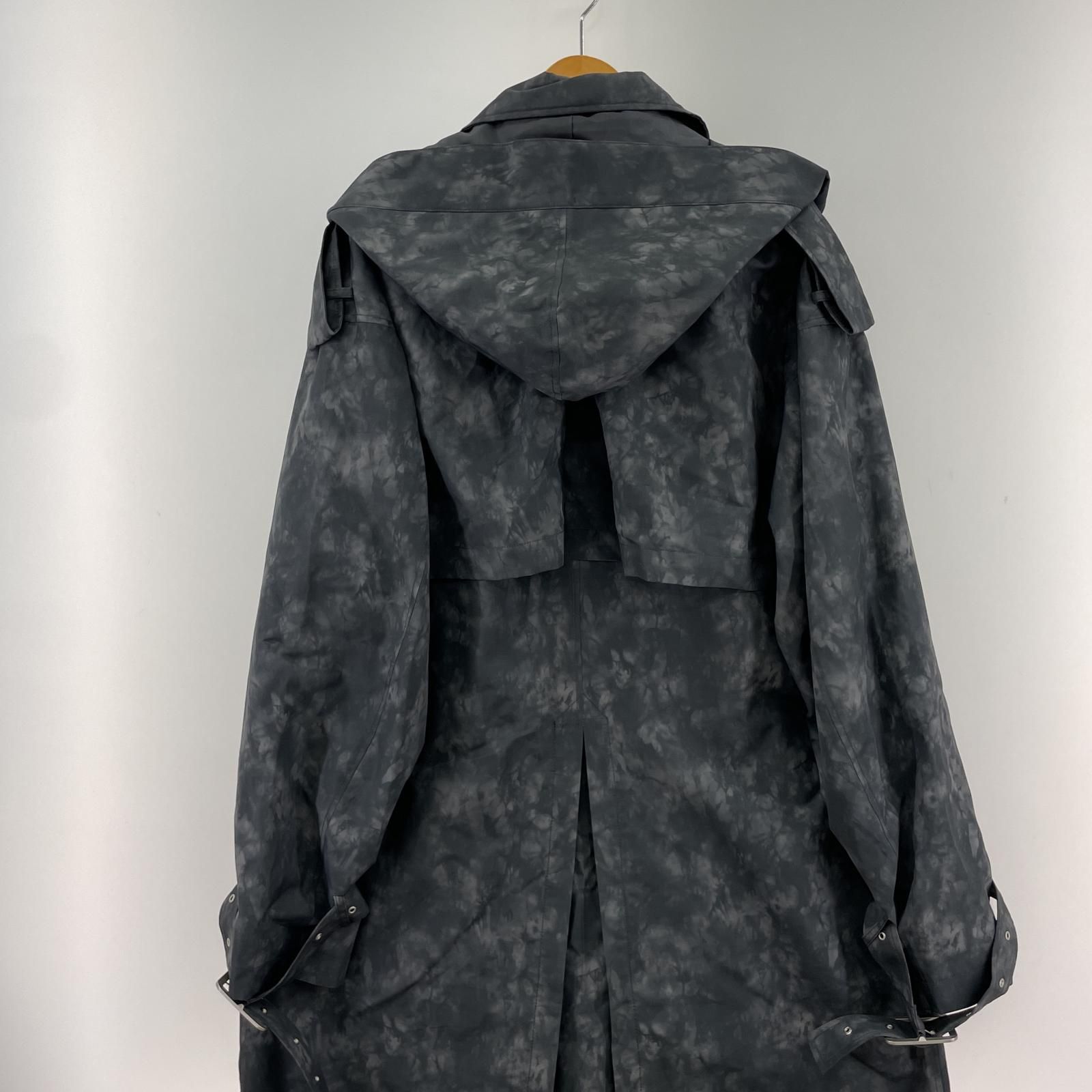 美品 GRANCY グランシー タグ付き 総柄 フードトレンチコート sizeL