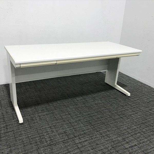 平デスク VILLAGE VD 引出し付 オフィスデスク W1600 オカムラ ネオホワイト