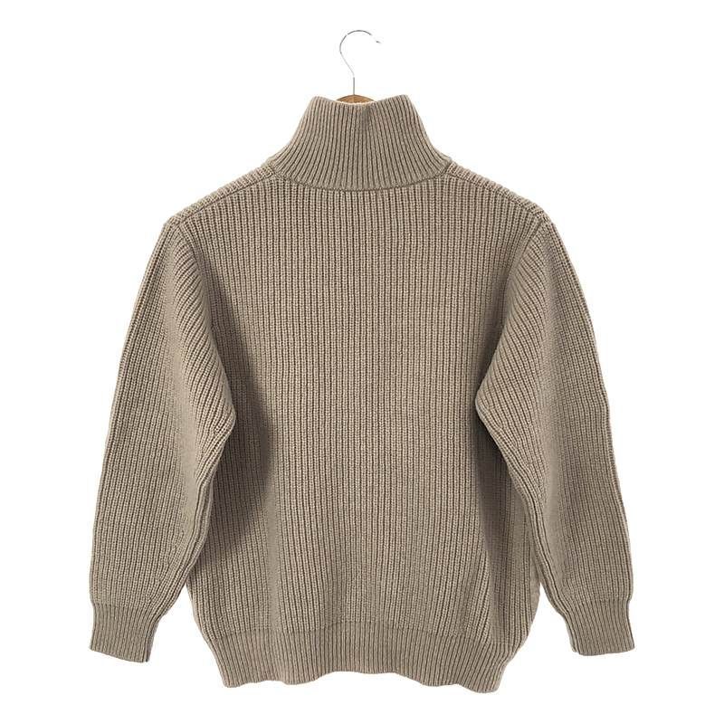 【美品】  ORCIVAL / オーチバル | ハーフジップ リブニット | 1 | ベージュ | レディース 美品】 ORCIVAL / オーチバル | ハーフジップ リブニット | 1