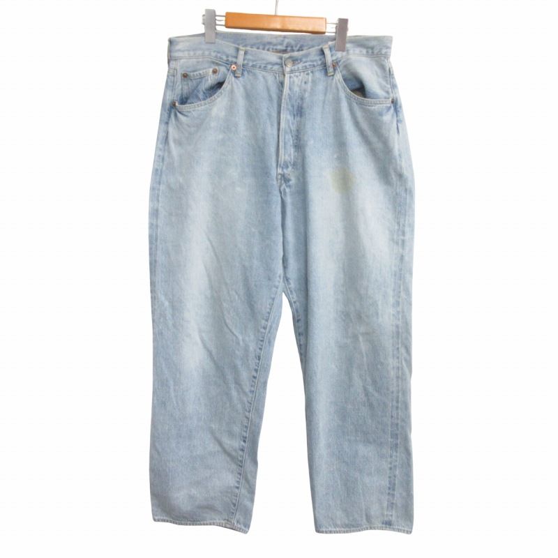 コモリ COMOLI 21SS 5Pデニム ブリーチ ジーンズ 5ポケット ワイド