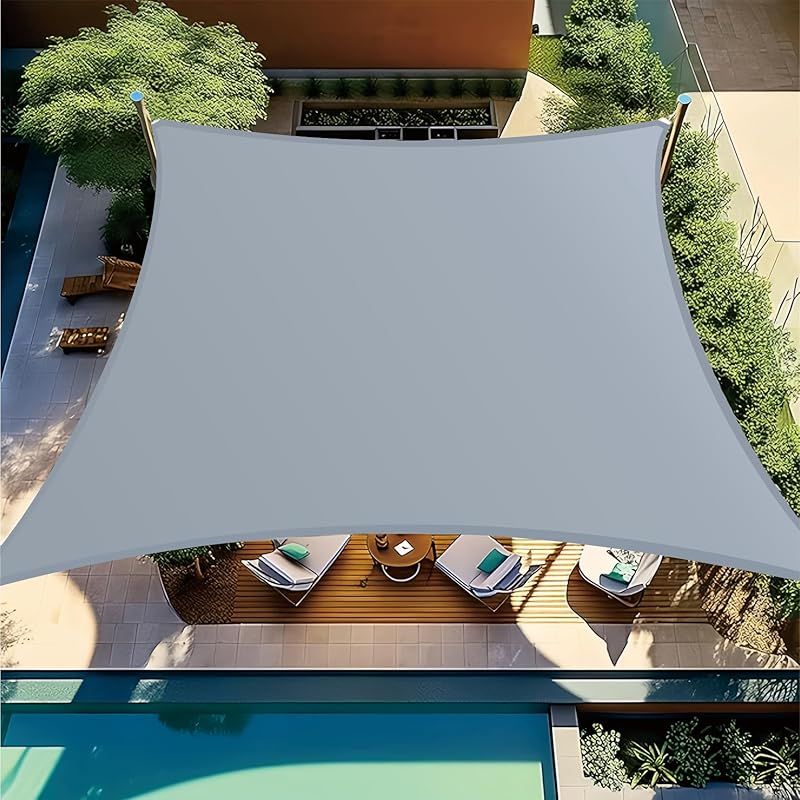 BIGLOONG 日除けシェード 日よけ サンシェード 雨よけシェード 300*300m 紫外線UVカット遮熱 断熱 屋外 省エネ 廊下・庭下・プール ・ パーゴラ・ カーポート・ 窓・ 玄関 (グレー， 3*3M)