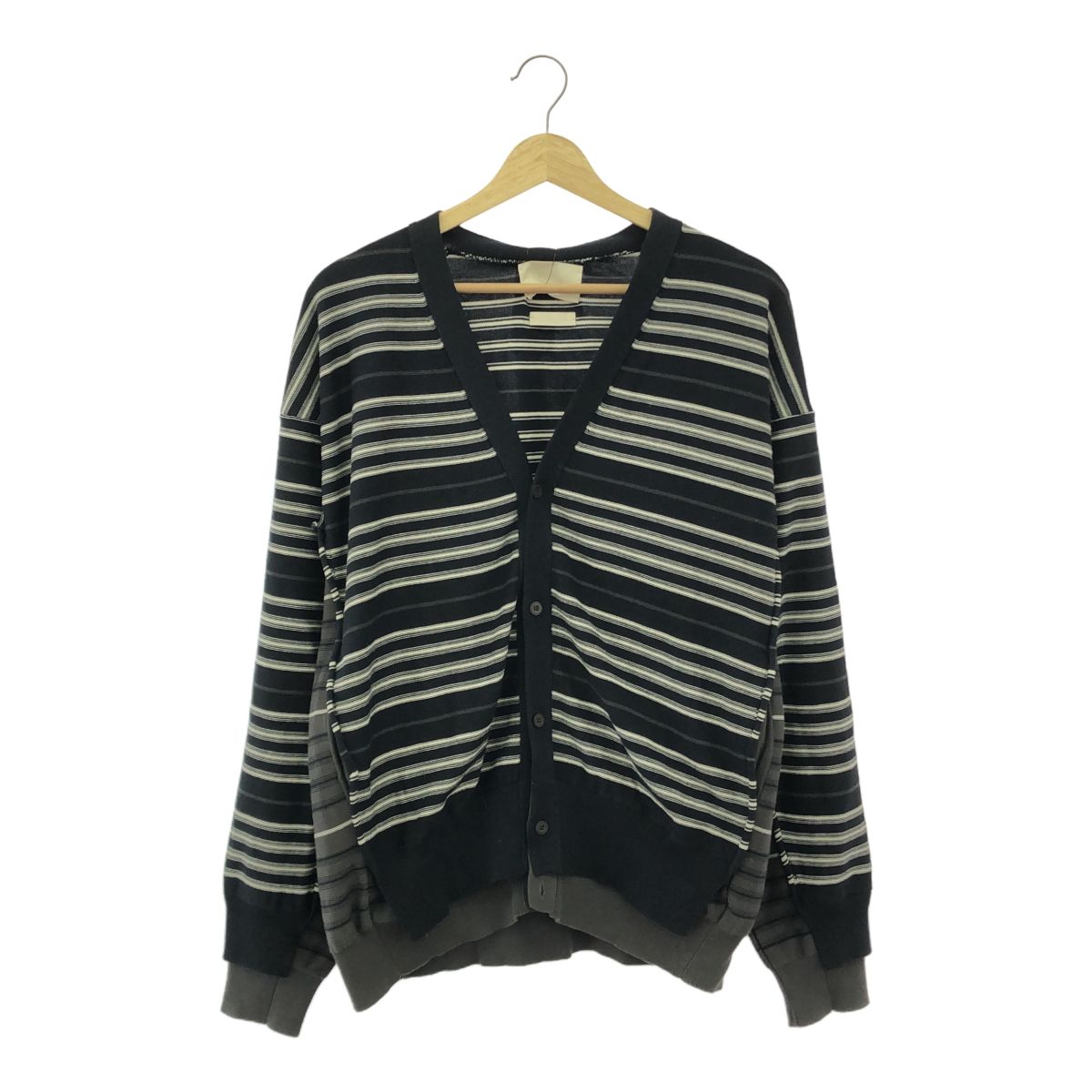 YOKE 22SS BORDER CONNECTING CARDIGAN ボーダー コネクティング カーディガン ドッキング ニット Vネック YK22SS0353S