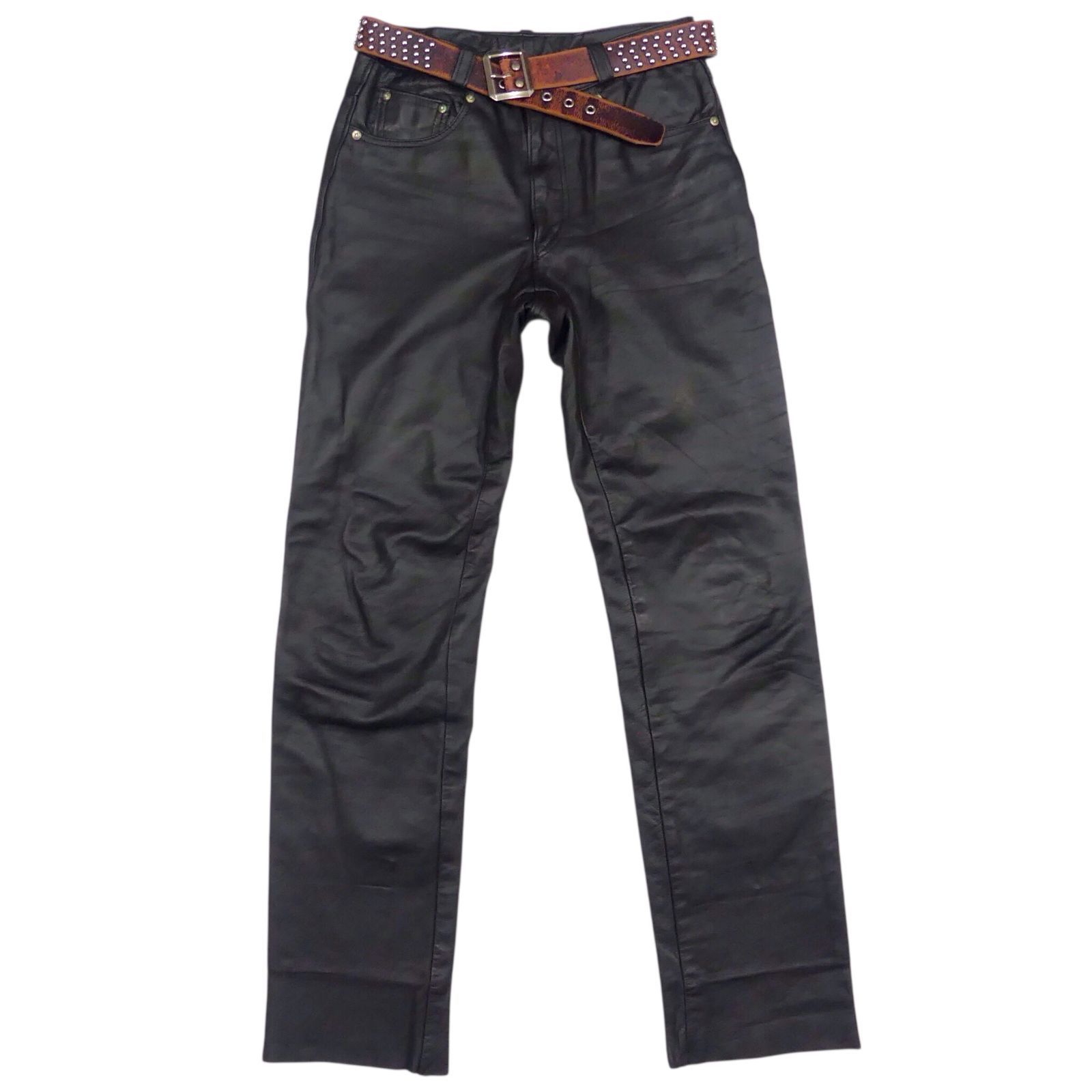 美品✨ Schott ショット USA製 カウレザー レザーパンツ W32 黒 Schott ショット レザーパンツ W32 本革 メンズ 黒 ブラック USA
