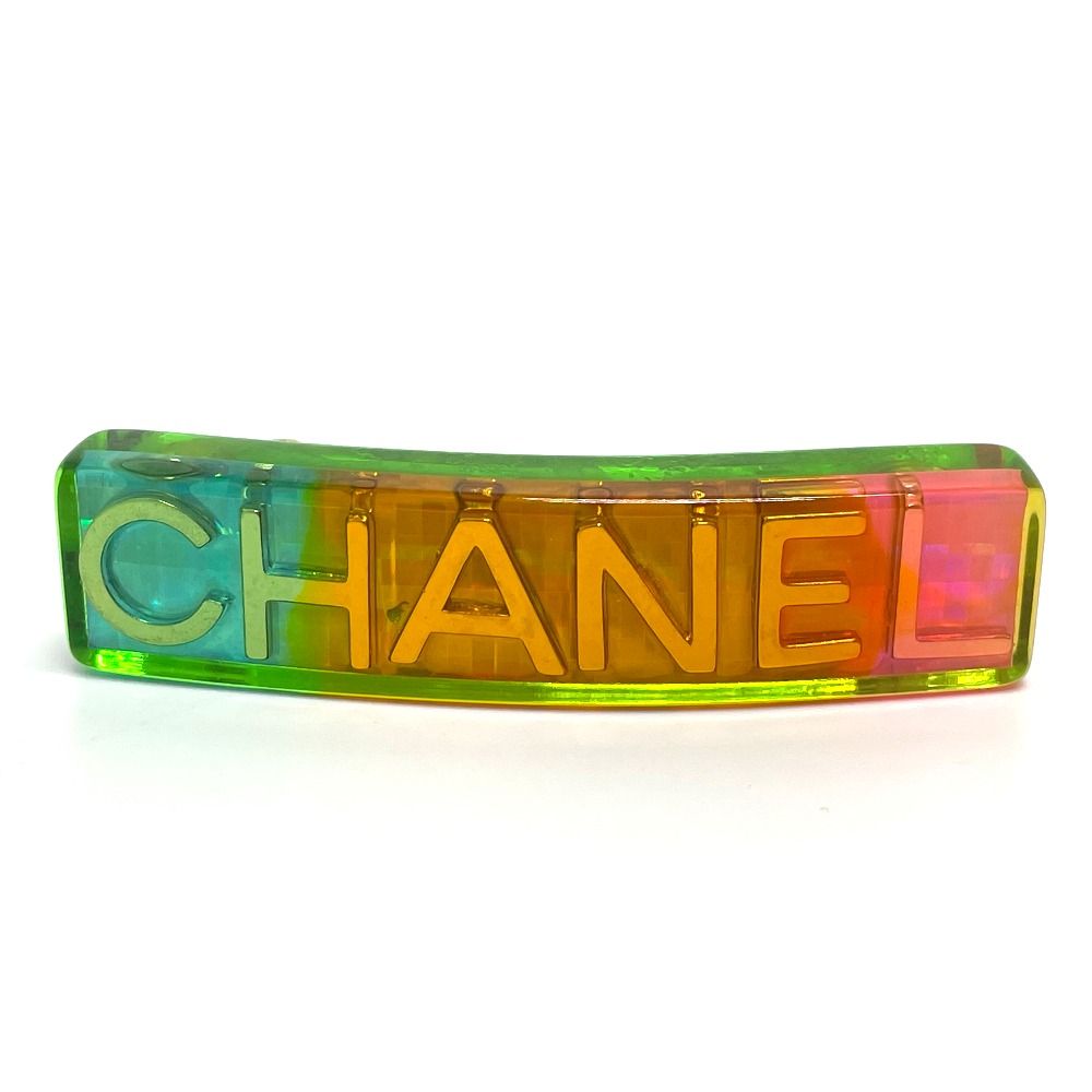 CHANELバレッタ 97A プラスチック マルチカラー ゴールド金 CHANEL