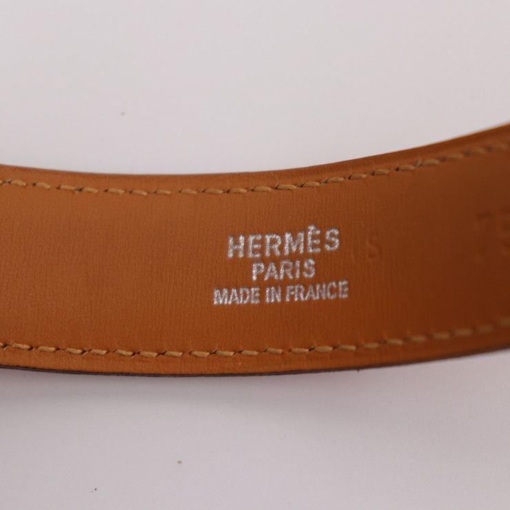 HERMES エルメス ベルト レザー オレンジ系 ブラウン系 シルバー金具