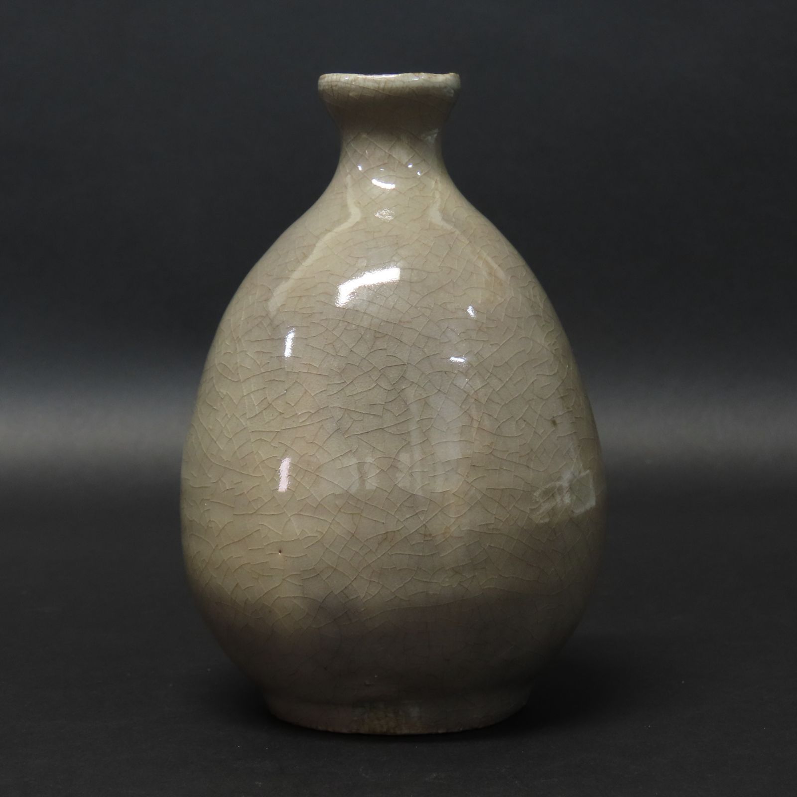 【金重素山】鶴山窯 粉引 徳利 共箱 01s91 美品 金重素山 鶴山窯 粉引徳利 酒器 真作保証 在銘 共箱/つる山