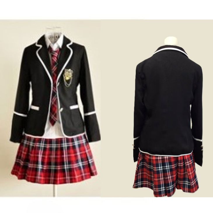 制服 ブレザー スクール 卒業式 女の子 学生 フォーマル ガールズ スカート 5点セット ジュニア 発表会 結婚式 入学式 女の子 スーツ 上下セット XLサイズ セットアップ 可愛い チェック柄 中学生 高校生 dg014ze