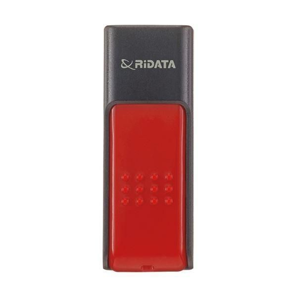 (まとめ) RiDATA ラベル付USBメモリー32GB ブラック/レッド RDA-ID50U032GBK/RD 1個 〔×10セット〕