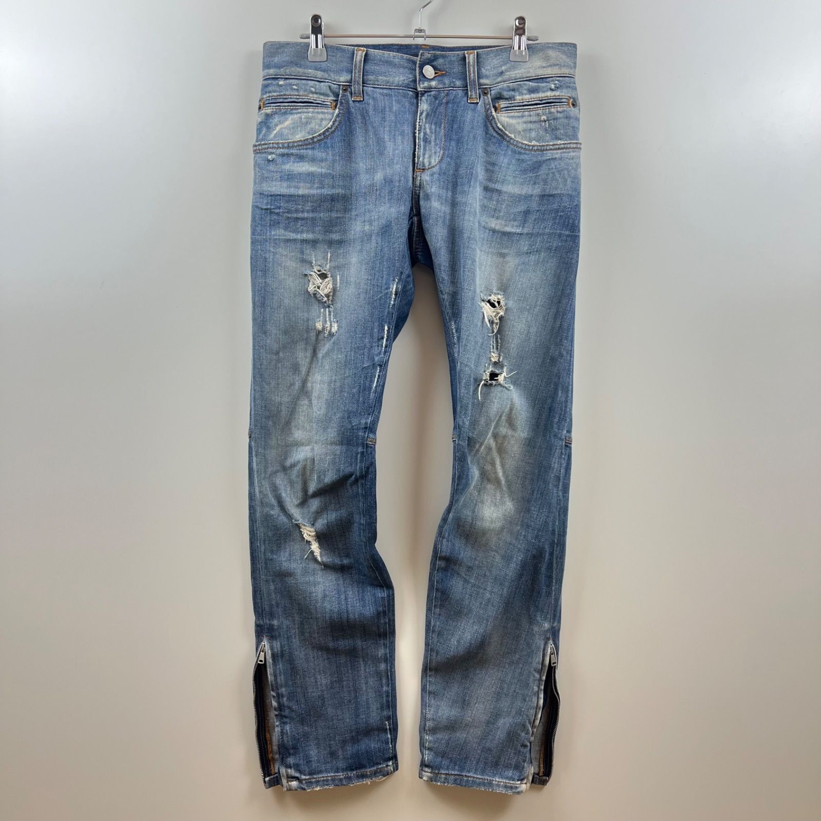 DOLCE&GABBANA D&G archive 14 GOLD damaged denim pants 44