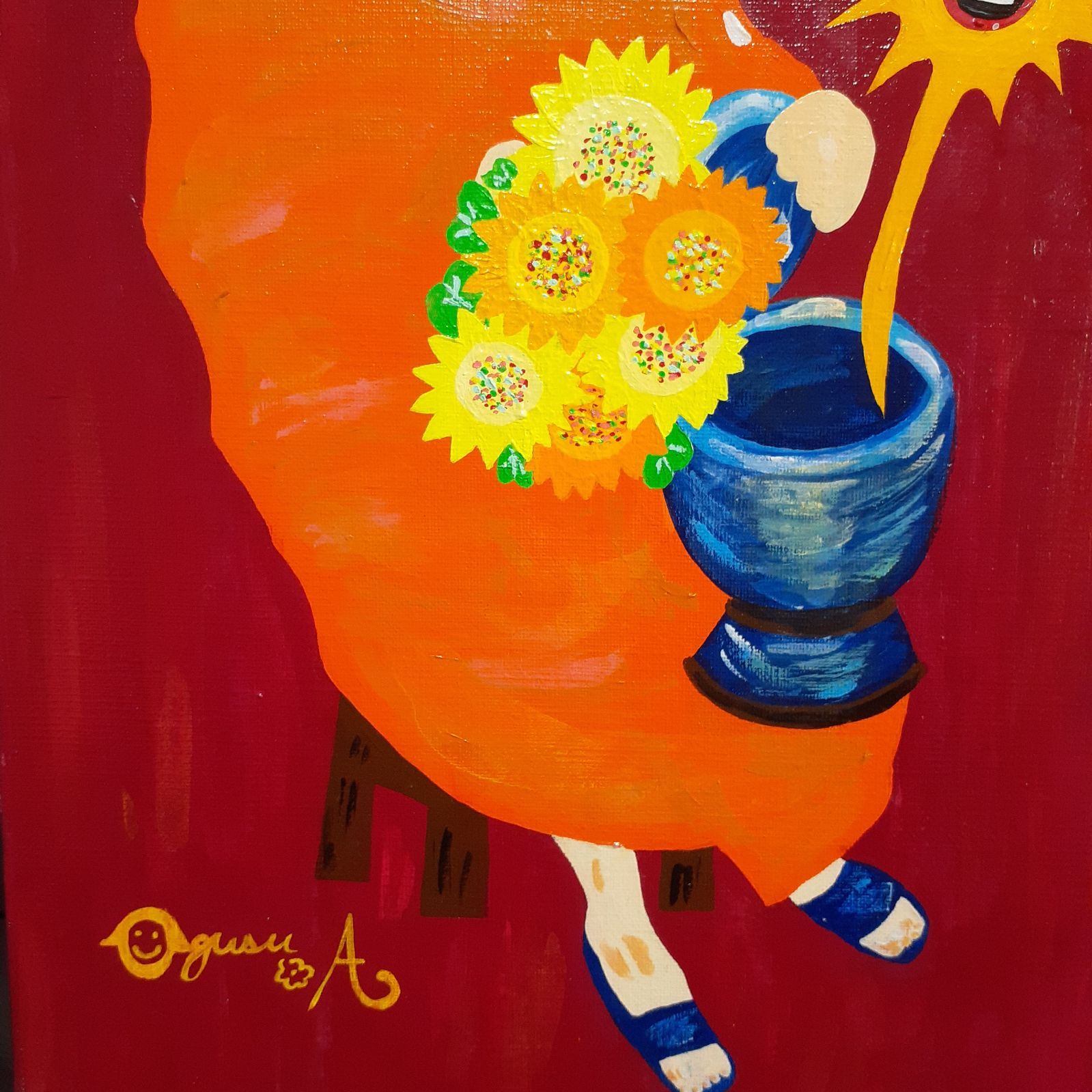 紫陽花 あじさい キャンバス S8号 画家 小楠アキコ作品 S8号 紫陽花