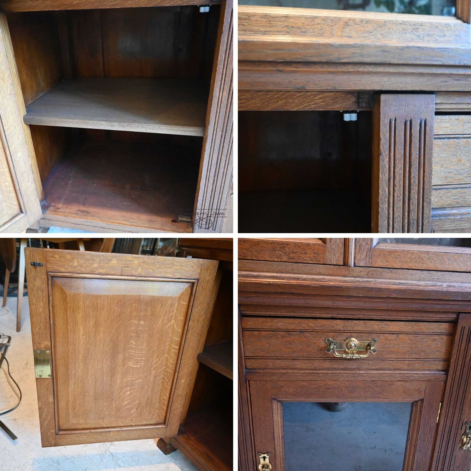 L3705-230 英国アンティーク キッチンキャビネット ガラスキャビネット キャビネット 食器棚 サイドボード カフェ インテリア キッチン イギリス MARWIL-DEMENAGEMENTS_CH